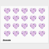 Cute Kawaii Magic Cats Pattern | Pastel Witchy  Herz-Aufkleber (Blatt)