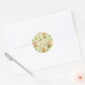Cute Kawaii Matcha Teddy Bear Pattern | Green Tea Runder Aufkleber (Umschlag)