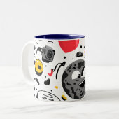 Cute Kawaii Moon Cartoon Coffee Mug Zweifarbige Tasse (Vorderseite Links)