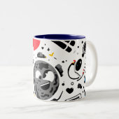 Cute Kawaii Moon Cartoon Coffee Mug Zweifarbige Tasse (VorderseiteRechts)