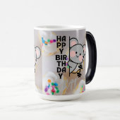 Cute Kawaii Mouse Colour Morphing Coffee Cup Gift Verwandlungstasse (VorderseiteRechts)