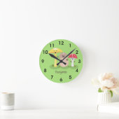 Cute kawaii mushroom fungi toadstool runde wanduhr (Zuhause)