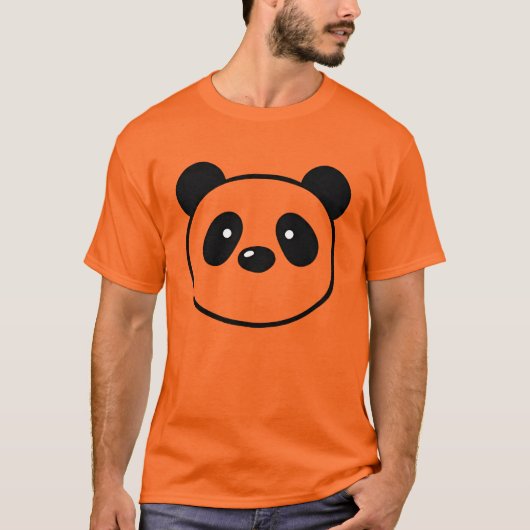 Cute Kawaii Panda Bear Face Minimalist T-Shirt (Vorderseite)