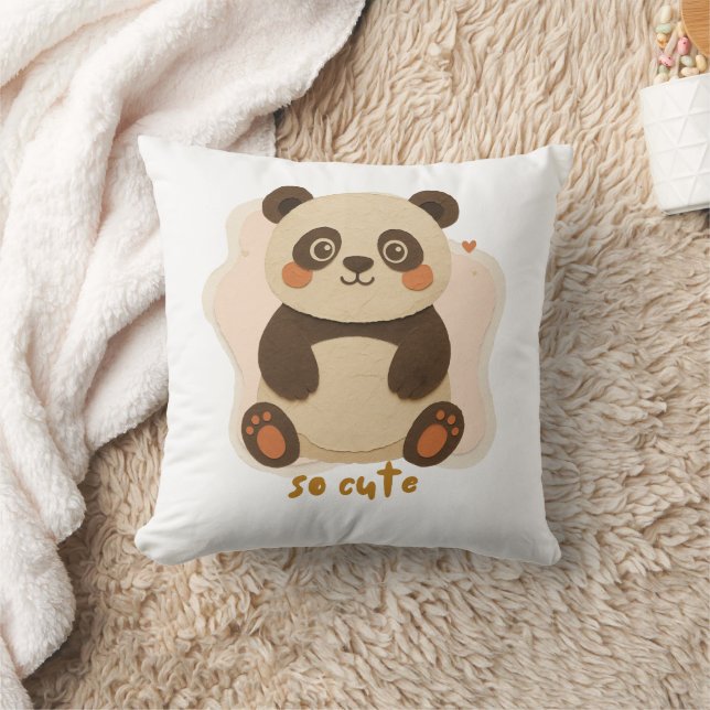 Cute Kawaii Panda Cartoon Kissen (Decke)