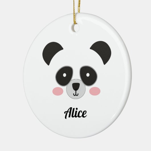 Cute Kawaii Panda Christmas Ornament – Custom Name (Links)