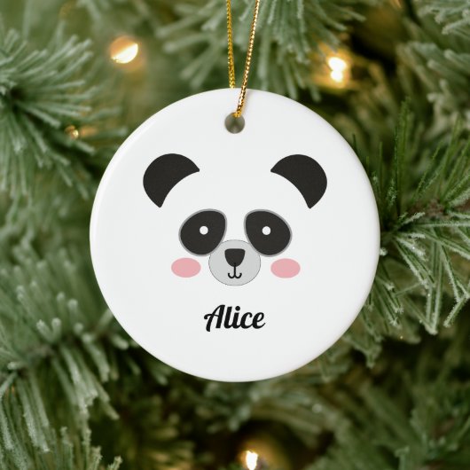 Cute Kawaii Panda Christmas Ornament – Custom Name (Baum)