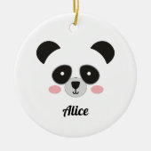 Cute Kawaii Panda Christmas Ornament – Custom Name (Vorne)