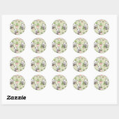 Cute Kawaii Panda Heart Plant Pattern Runder Aufkleber (Blatt)