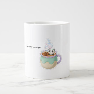 Cute Kawaii Panda in Tea Mug Illustration Jumbo-Tasse
