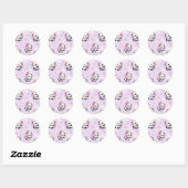Cute Kawaii Panda Love Music Pattern Runder Aufkleber (Blatt)