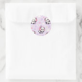 Cute Kawaii Panda Love Music Pattern Runder Aufkleber (Tasche)