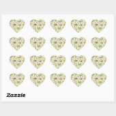 Cute Kawaii Panda Pattern | Bamboo Pastel  Herz-Aufkleber (Blatt)