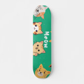 Cute Kawaii Peeking Cats Pattern  Skateboard (Vorne)