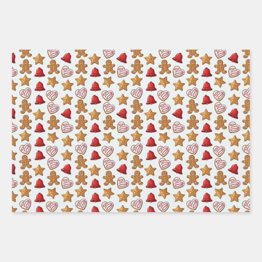 Cute kawaii penguin and gingerbread geschenkpapier set (Vorderseite 2)