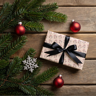 Cute kawaii penguin and gingerbread geschenkpapier set