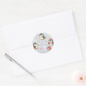 Cute Kawaii Penguin Love Mail Pattern Runder Aufkleber (Umschlag)