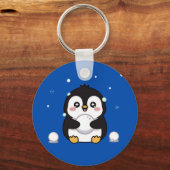 Cute Kawaii Penguin Winter Keychain Schlüsselanhänger (Vorderseite)