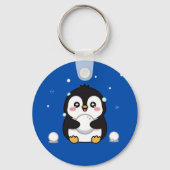 Cute Kawaii Penguin Winter Keychain Schlüsselanhänger (Rückseite)