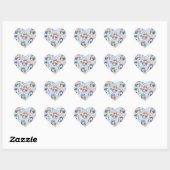Cute Kawaii Penguin Winter Pattern | Cozy Hot Coco Herz-Aufkleber (Blatt)