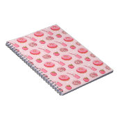 Cute Kawaii Pink Aesthetic Foods Seamless Pattern Notizblock (Rechte Seite)