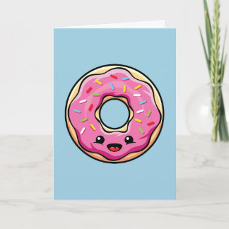Cute Kawaii Pink Donut Karte