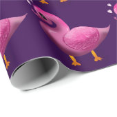 Cute Kawaii Pink Duck & Hearts Nursery Art Geschenkpapier (Rolleneckpunkt)