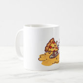 Cute Kawaii Pizza Mug Funny Cheesy Cartoon Food  Kaffeetasse (Vorderseite Links)