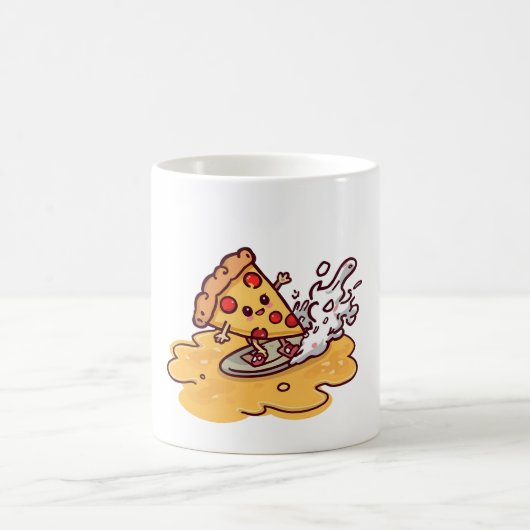 Cute Kawaii Pizza Mug Funny Cheesy Cartoon Food  Kaffeetasse (Mittel)