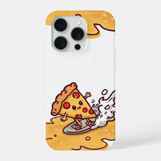 Cute Kawaii Pizza Phone Case Funny Cheesy Food iPhone Hülle (Rückseite)