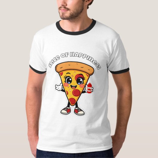 Cute Kawaii Pizza T-Shirt  (Vorderseite)