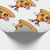 Cute Kawaii Pizza Wrapping Paper for Kids Birthday Geschenkpapier (Ecke)
