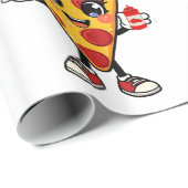 Cute Kawaii Pizza Wrapping Paper for Kids Birthday Geschenkpapier (Rolleneckpunkt)