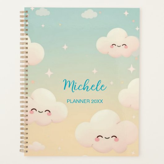 Cute Kawaii Planner | Pastel Cloud Journal for Kid Planer (Vorderseite)