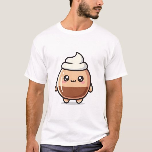 Cute Kawaii Pudding – Adorable Dessert Character T-Shirt (Vorderseite)