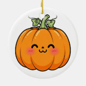 Cute Kawaii Pumpkin Face - Thanksgiving Keramik Ornament (Hinten)