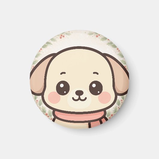 Cute Kawaii Puppy Face Magnet  (Vorne)