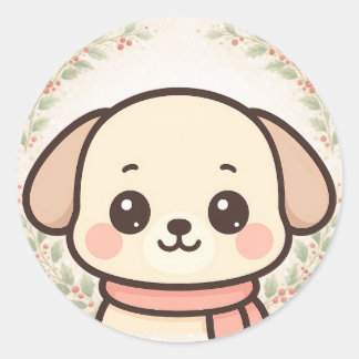 Cute Kawaii Puppy Face Sticker