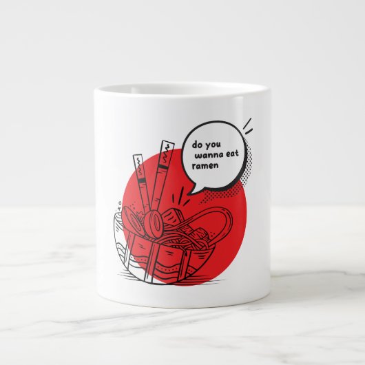Cute Kawaii Ramen - Funny Japanese Food  Jumbo-Tasse (Vorderseite)