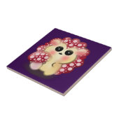 Cute Kawaii Red Mushroom Hedgehog Toadstool Art Fliese (Seite)