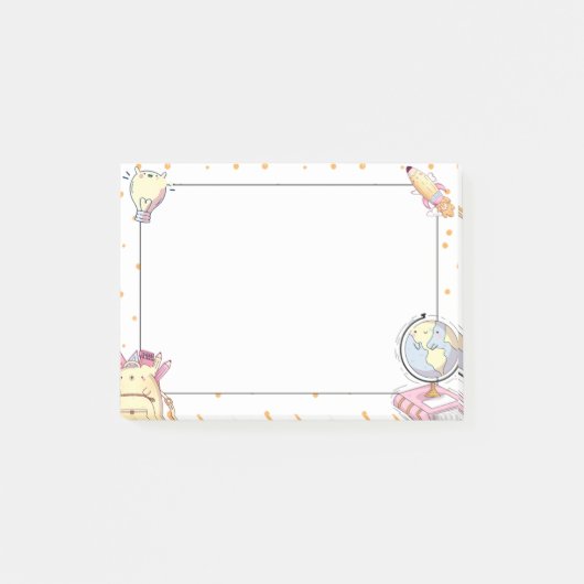 Cute Kawaii School Supplies Teacher Gift Post-it Klebezettel (Vorderseite)