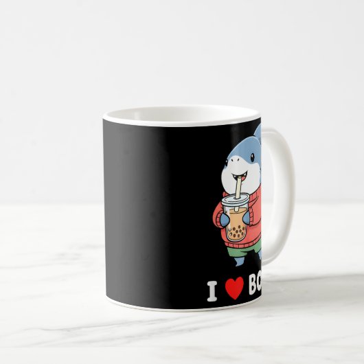 Cute Kawaii Shark Boba Tea Funny Bubble Tea Lover Kaffeetasse (VorderseiteRechts)