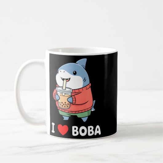 Cute Kawaii Shark Boba Tea Funny Bubble Tea Lover Kaffeetasse (Links)