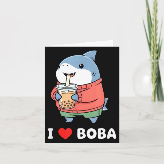 Cute Kawaii Shark Boba Tea Funny Bubble Tea Lover Karte (Vorderseite)