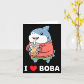 Cute Kawaii Shark Boba Tea Funny Bubble Tea Lover Karte (Gelbe Blume)
