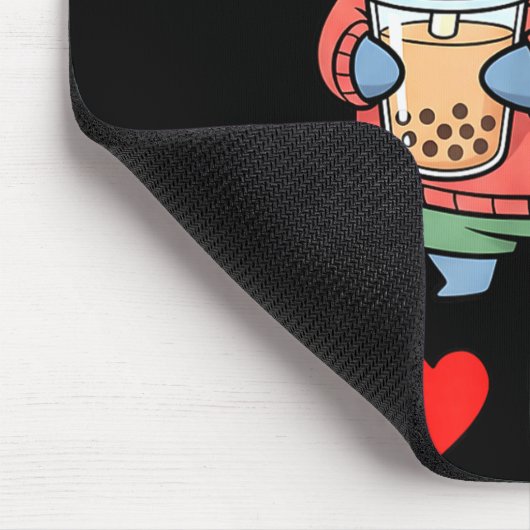 Cute Kawaii Shark Boba Tea Funny Bubble Tea Lover Mousepad (Ecke)