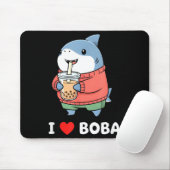 Cute Kawaii Shark Boba Tea Funny Bubble Tea Lover  Mousepad (Mit Mouse)