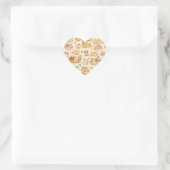 Cute Kawaii Shiba Bakery Pattern | Cozy Breakfast  Herz-Aufkleber (Tasche)