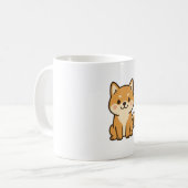 Cute Kawaii Shiba Inu Dog – Adorable Cartoon Puppy Kaffeetasse (Vorderseite Links)