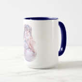 Cute Kawaii Sitting Girl Portrait Tasse (VorderseiteRechts)