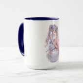 Cute Kawaii Sitting Girl Portrait Tasse (Vorderseite Links)